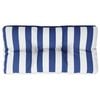vidaXL Palletkussen gestreept 80x40x12 cm stof blauw en wit