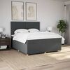 vidaXL Boxspring met matras stof donkergrijs 180x200 cm
