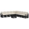 vidaXL Tuinbankenset 10 pcs Zwart poly rattan