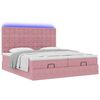 vidaXL Ottoman bed met matrassen en LED's 180x200cm fluweel roze