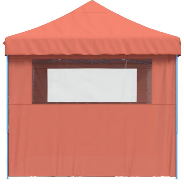vidaXL Partytent inklapbaar pop-up met 3 zijwanden terracottakleurig