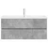 vidaXL 2-delige Badkamermeubelset bewerkt hout betongrijs
