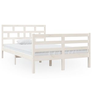 vidaXL Bedframe massief grenenhout wit 120x200 cm
