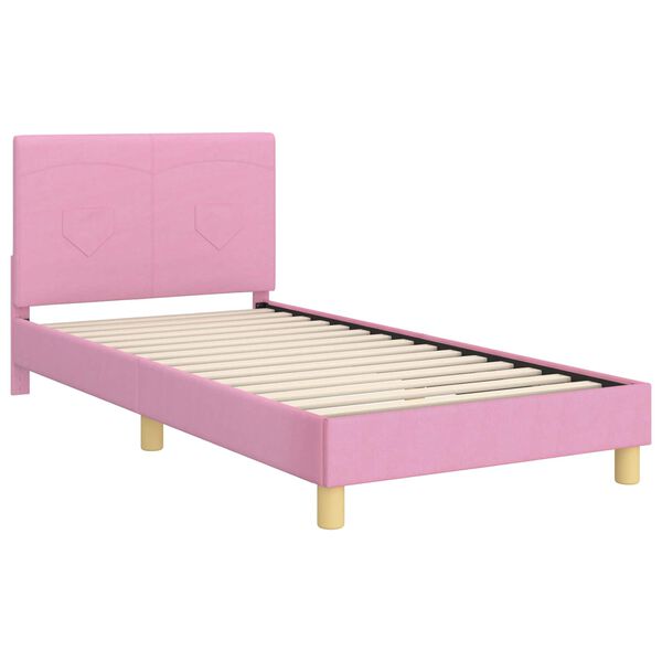 vidaXL Bedframe voor kinderen met hoofdbord Roze 80 x 200 cm Stof