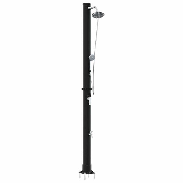 vidaXL Buitenzonne-douche Zwart 217 cm PVC en aluminium