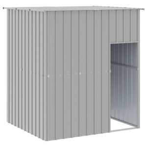 vidaXL Hondenhok met dak 165x153x181 cm gegalvaniseerd staal grijs