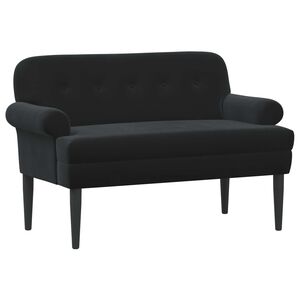 vidaXL Loungebank met knopencomfort Zwart 120 x 66 x 78 cm fluweel