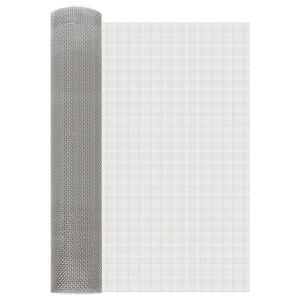 vidaXL Gaas Scherm 60 x 200 cm 6 Mesh RVS 201 Zilverkleurig