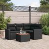 vidaXL 5-delige Loungeset met kussens poly rattan zwart