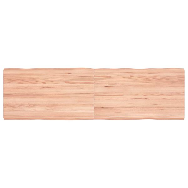 vidaXL Tafelblad natuurlijke rand 140x40x(2-4) cm eikenhout lichtbruin