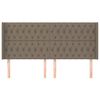 vidaXL Hoofdbord met randen 183x16x118/128 cm stof taupe