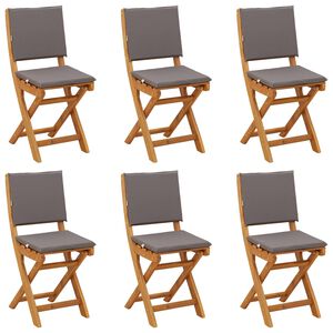vidaXL Bistrostoelen voor buiten 6 pcs Donkergrijs 38 x 46 x 85 cm