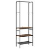 vidaXL Kledingrek Gerookt eiken 60 x 30 x 171 cm Bewerkt hout