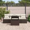 vidaXL Tuin Sofa Set met kussen met opslag 5 pcs Bruin Poly Rattan