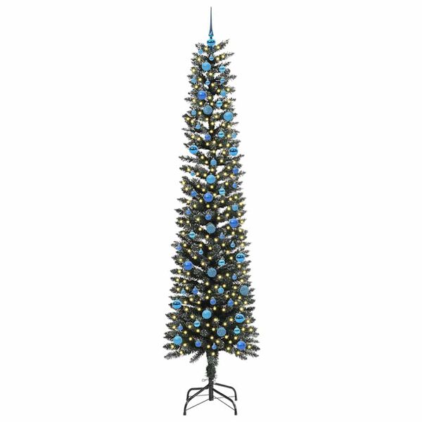 vidaXL Kunstkerstboom met 300 LED Groen 240 cm PVC en Plastic en Staal
