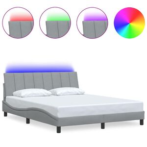 vidaXL Bedframe zonder matras "Hanko" stof lichtgrijs 160x200 cm