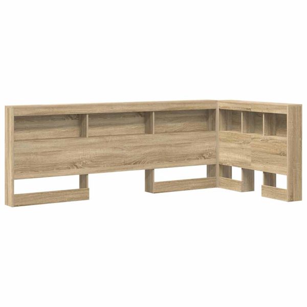 vidaXL Opberghoofdbord met plank Sonoma Eiken 80 cm Bewerkt hout