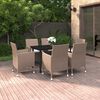 vidaXL 7-delige Tuinset met kussens poly rattan en glas