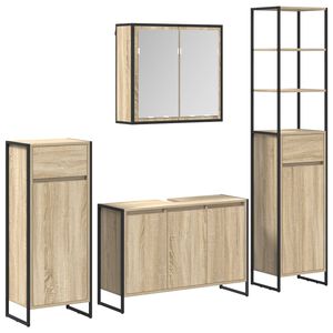 vidaXL Badkamermeubelset met lade met plank Sonoma Eiken Bewerkt hout