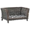 vidaXL Hondenmand met kussen 50x33x30 cm natuurlijk wilgen grijs