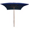 vidaXL Parasol met houten paal 200x300 cm blauw