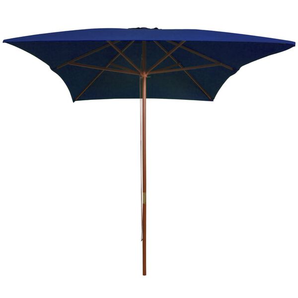 vidaXL Parasol met houten paal 200x300 cm blauw