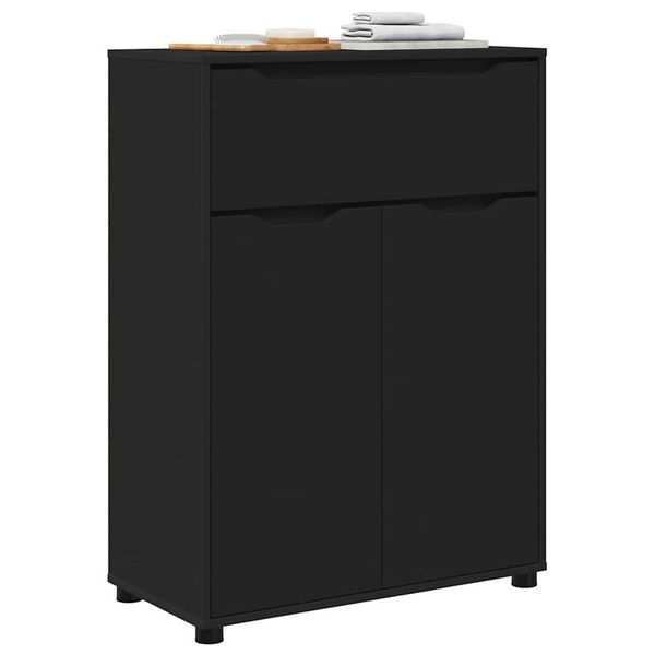 vidaXL Badkamer Kast met lade Zwart 72,5 x 36,5 x 100 cm Bewerkt hout