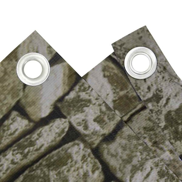 vidaXL Balkonscherm steenpatroon 600x90 cm PVC