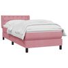 vidaXL Boxspring met matras fluweel roze 80x210 cm