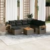 vidaXL 8-delige Loungeset met kussens poly rattan grijs