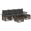 vidaXL Tuinbankenset 6 st Grijs poly rattan