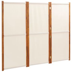 vidaXL Kamerscherm met 3 panelen 210x180 cm cr&egrave;mewit