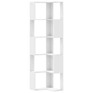 vidaXL Boekenkast 5-laags hoek 50x50x179 cm bewerkt hout wit