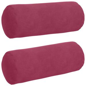 vidaXL Bolster Kussens 2 stuks Wijnrood &Oslash; 15 x 40 cm Cordstof