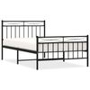 vidaXL Bedframe met hoofd- en voeteneinde metaal zwart 107x203 cm