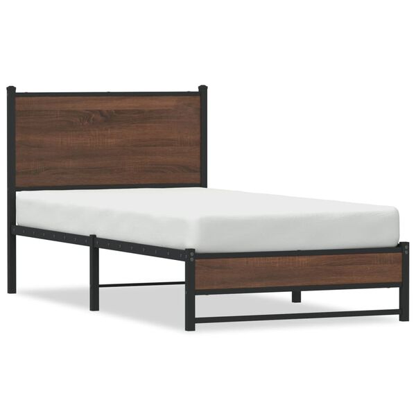 vidaXL Bedframe zonder matras metaal bruin eikenkleurig 90x190 cm