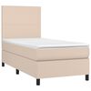 vidaXL Boxspring met matras kunstleer cappuccinokleurig 100x200 cm