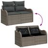 vidaXL Tuin Sofa Set met opslag 6 pcs Grijs Poly riet
