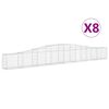 vidaXL Schanskorven 8 st gewelfd 400x30x40/60 cm ijzer