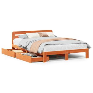 vidaXL Bedframe zonder matras massief grenenhout wasbruin 120x200 cm