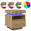 vidaXL Nachtkastjes met LED 2 st 40x39x48,5 cm artisanaal eikenkleur
