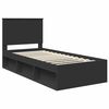 vidaXL Bedframe met hoofdeinde Zwart 90 x 200 cm Massief grenenhout