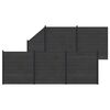 vidaXL Hek set 6 st 965 x 186 cm WPC en Aluminium Zwart