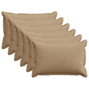 vidaXL Kussensloop 6 st HOUTEN Bruin 50 x 75 cm corduroy