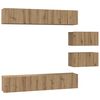 vidaXL Tv-meubelset 6 st Artisan Eiken Bewerkt hout