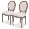 vidaXL Eetkamerstoelen 2 st stof cr&egrave;mekleurig