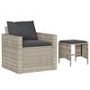 vidaXL 4-delige Loungeset met kussens poly rattan lichtgrijs
