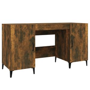 vidaXL Bureau 140x50x75 cm bewerkt hout gerookt eikenkleurig