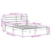 vidaXL Bedframe met hoofdbord massief grenenhout wasbruin 135x190 cm