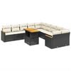 vidaXL 11-delige Loungeset met kussens poly rattan zwart